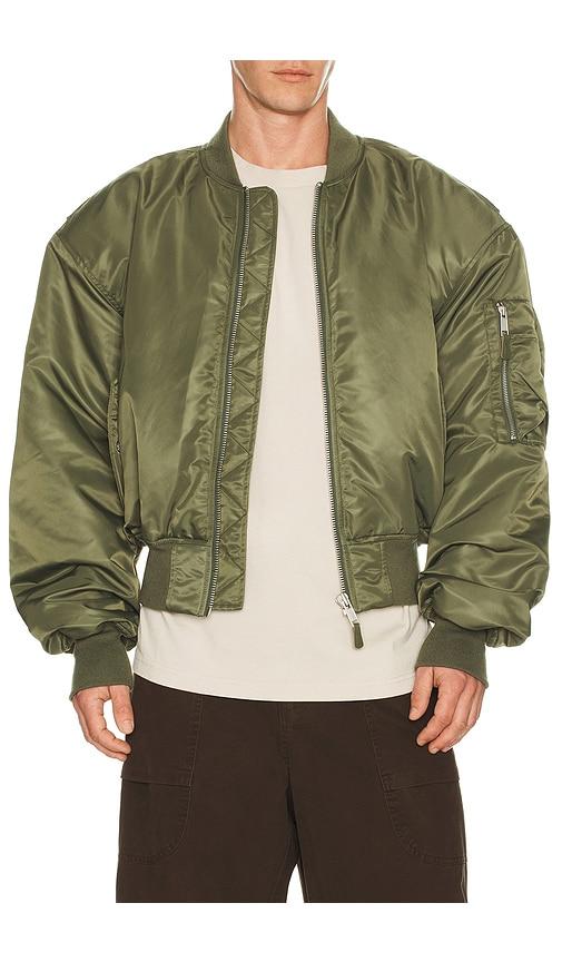 Entire Studios Cropped Broad Bomber in Green by ENTIRE STUDIOS