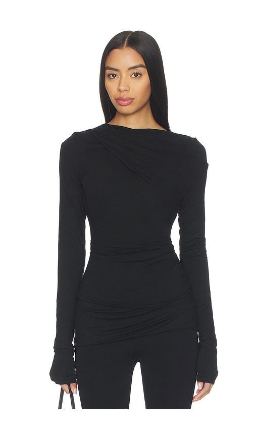 Entire Studios Drape Top in Black by ENTIRE STUDIOS