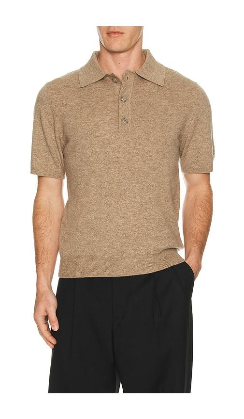 Entire Studios Short Sleeve Knit Polo in Brown by ENTIRE STUDIOS