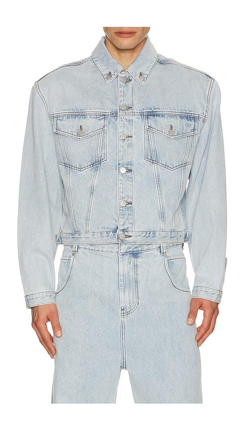 Entire Studios Shrunken Denim Jacket in Blue by ENTIRE STUDIOS
