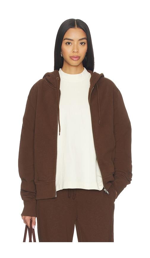 Entire Studios Slim Zip Up Hoodie in Brown by ENTIRE STUDIOS