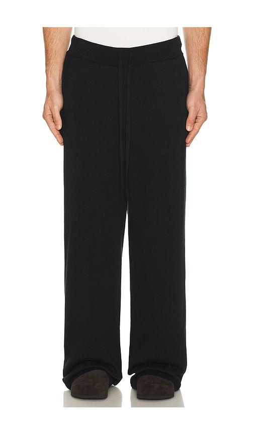 Entire Studios Straight Leg Knit Pant in Black by ENTIRE STUDIOS