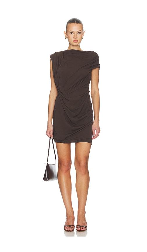 Entire Studios Twist Mini Dress in Brown by ENTIRE STUDIOS