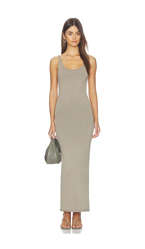 Entire Studios Undone Knit Midi Dress in Taupe by ENTIRE STUDIOS