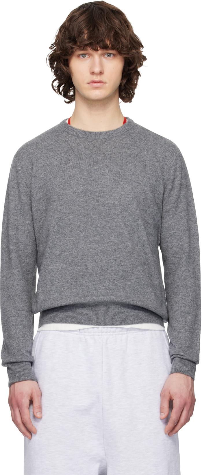 Gray Knit Crewneck Sweater by ENTIRE STUDIOS