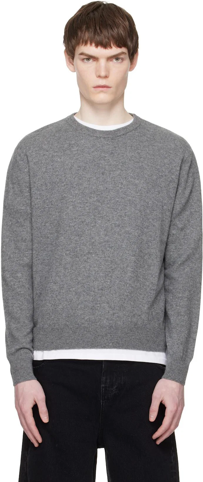Gray Knit Crewneck Sweater by ENTIRE STUDIOS