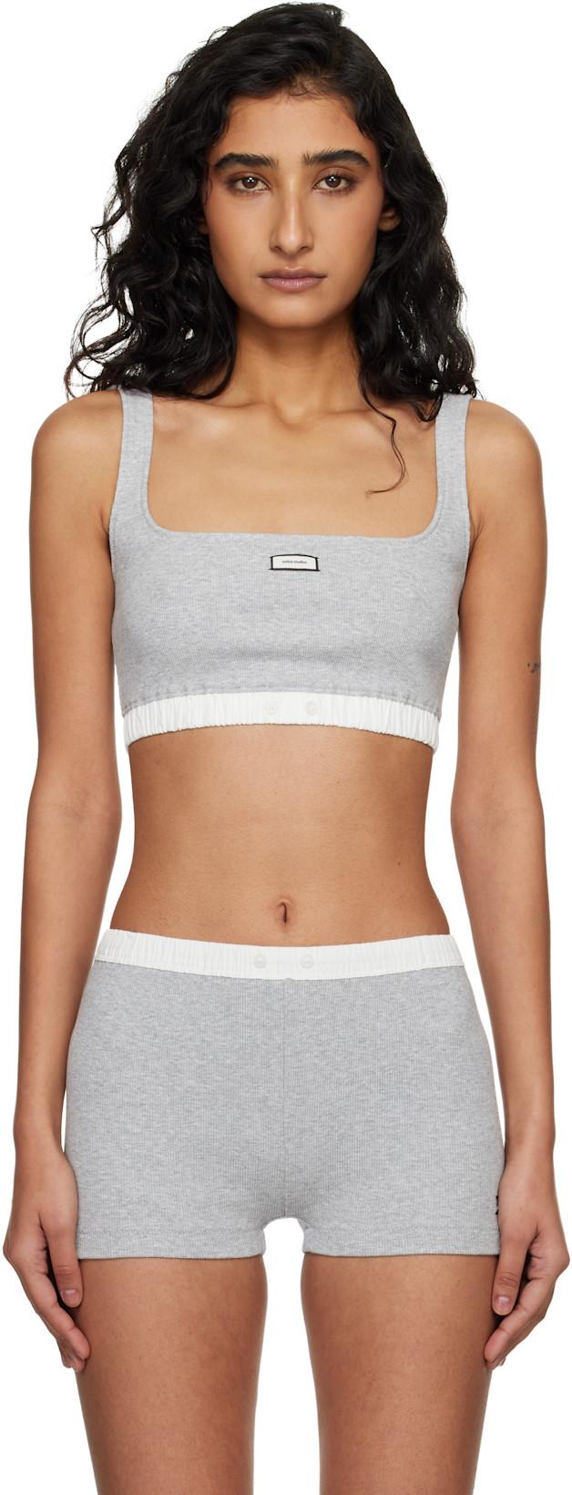 Gray Lounge Bra by ENTIRE STUDIOS