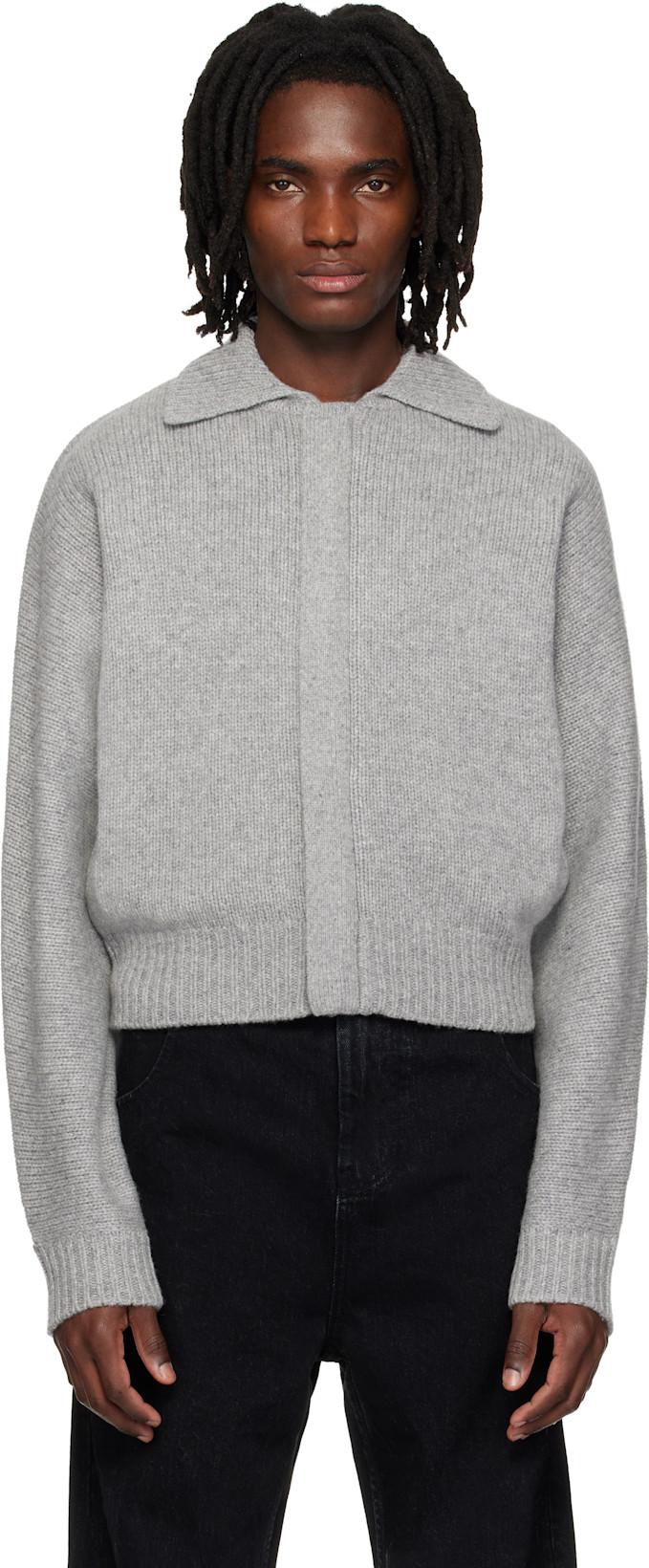 Gray Marla Bomber Cardigan by ENTIRE STUDIOS