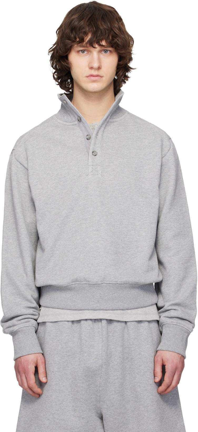 Gray Port Pullover Sweatshirt by ENTIRE STUDIOS