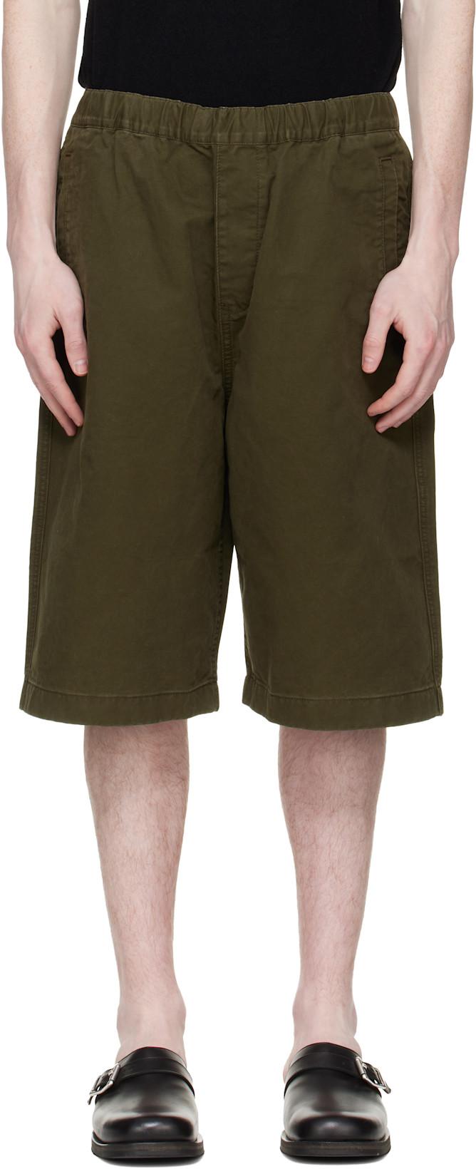 Khaki Boxing Shorts by ENTIRE STUDIOS