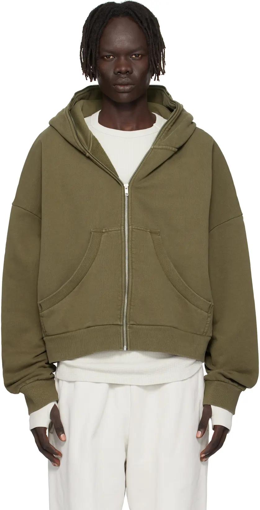Khaki Eternal Zip Hoodie by ENTIRE STUDIOS
