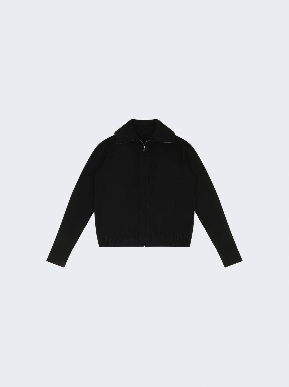 Knit Zip Up Jacket Black  | The Webster by ENTIRE STUDIOS