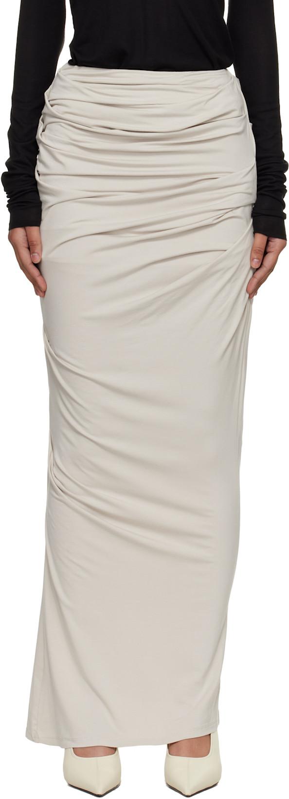 Off-White Drape Maxi Skirt by ENTIRE STUDIOS