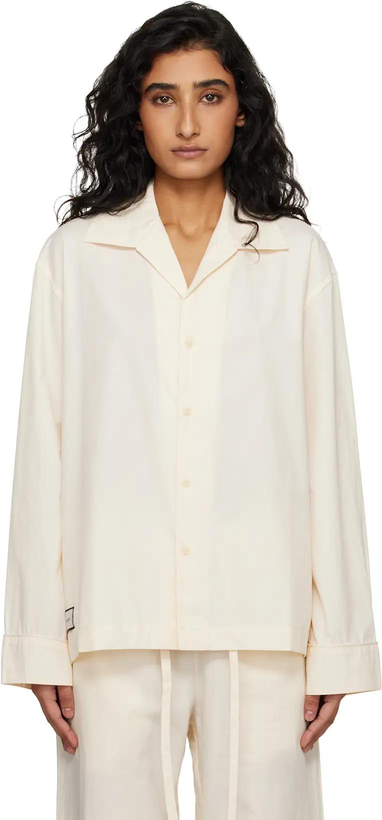 Off-White LS Pyjama Shirt by ENTIRE STUDIOS