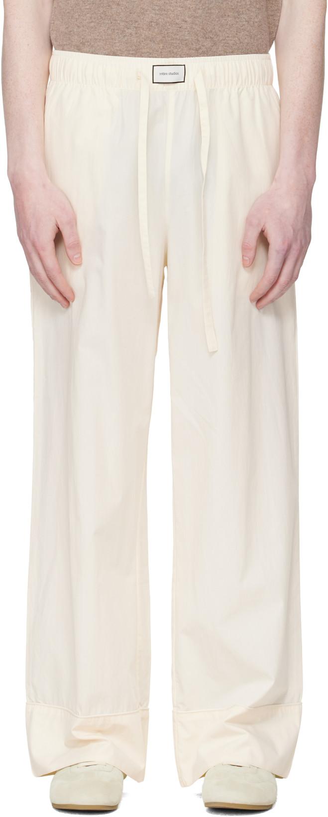 Off-White Pajama Lounge Pants by ENTIRE STUDIOS