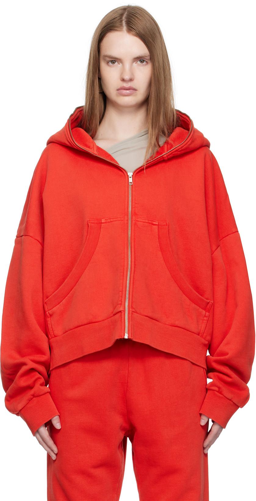 Red Eternal Zip Hoodie by ENTIRE STUDIOS