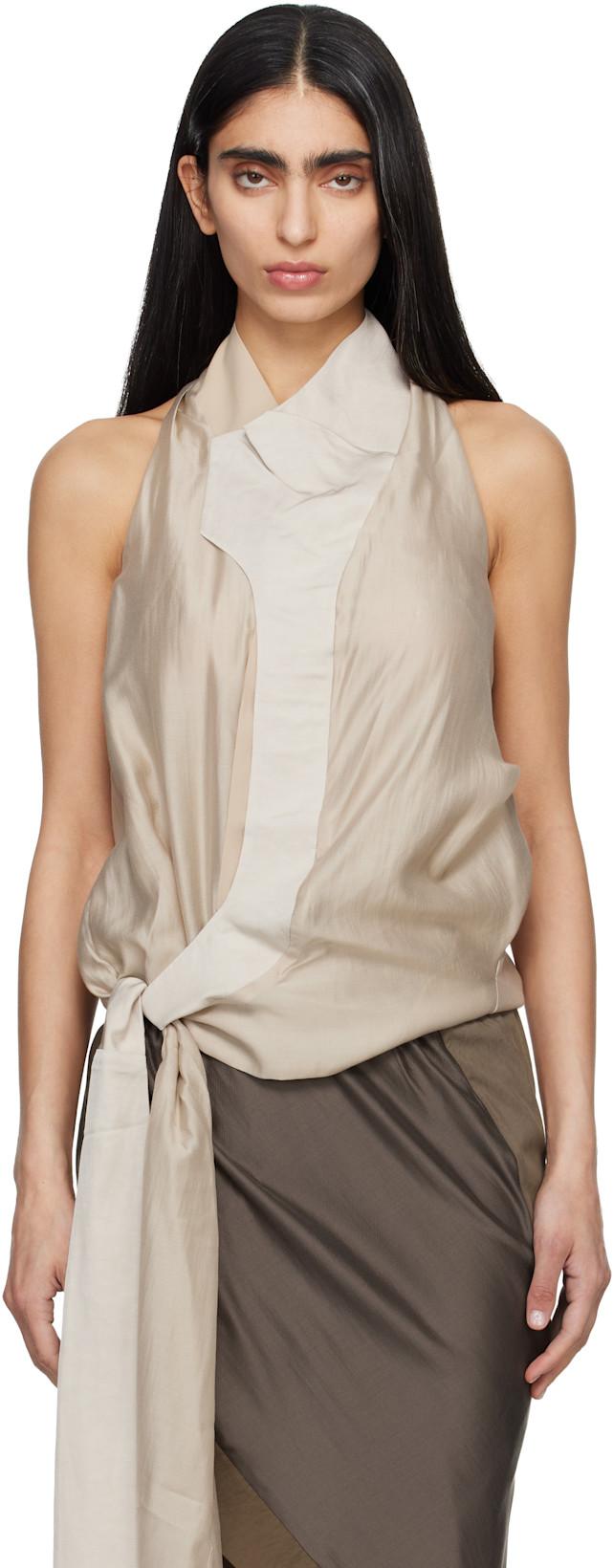 Taupe Fluid Top by ENTIRE STUDIOS