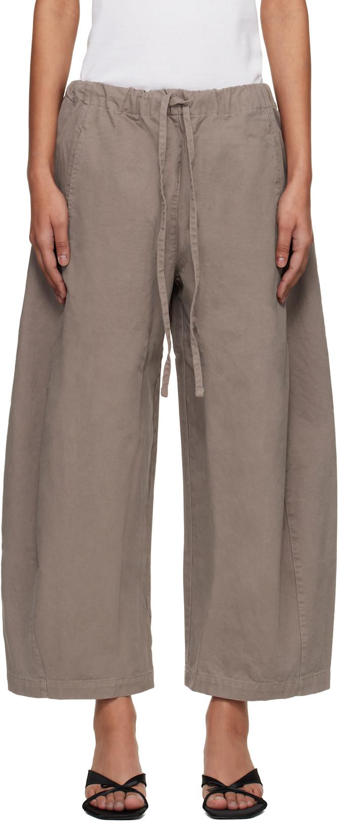 Taupe Loft Trousers by ENTIRE STUDIOS