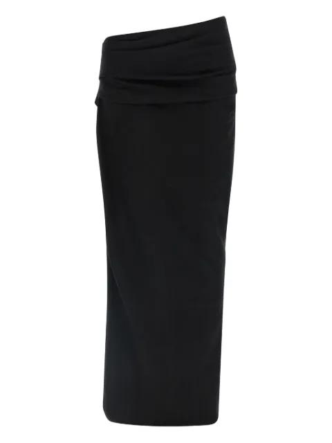 draped rear-split midi skirt by ENTIRE STUDIOS