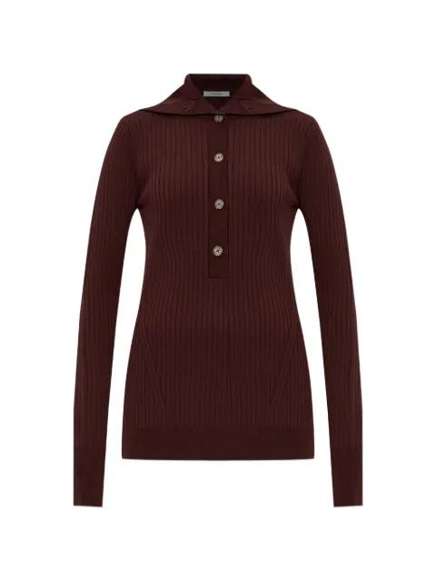 ribbed-buttoned polo by ENTIRE STUDIOS