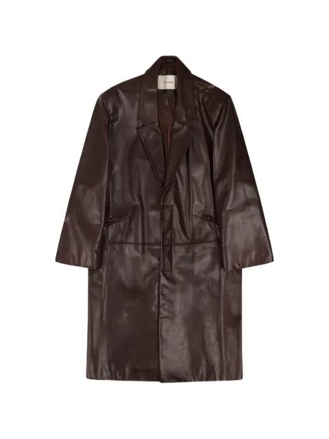 single-breasted leather coat by ENTIRE STUDIOS