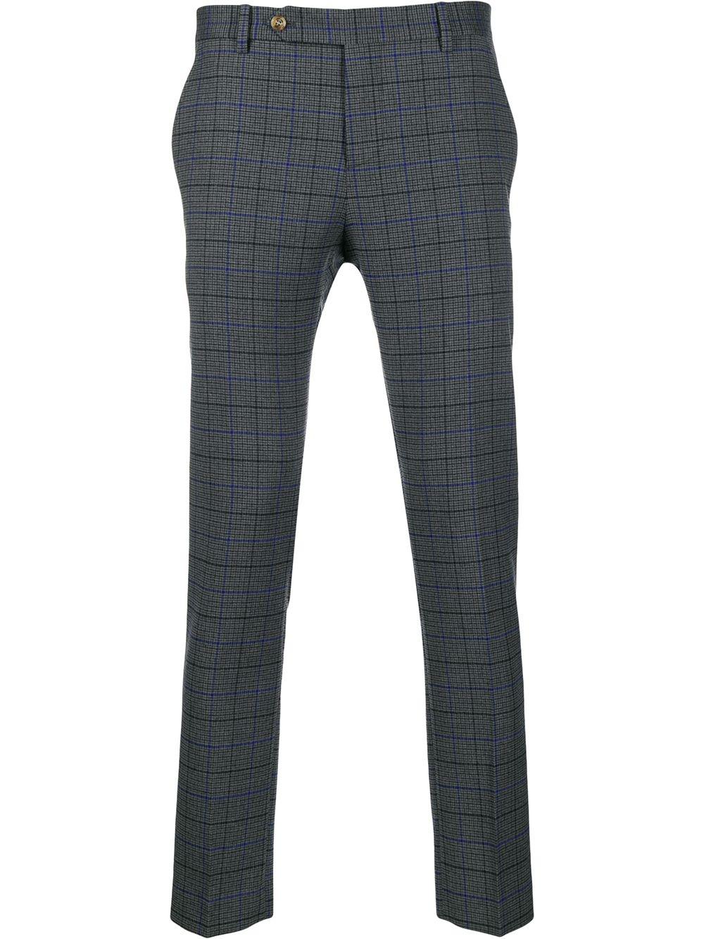 slim-fit checked trousers by ENTRE AMIS