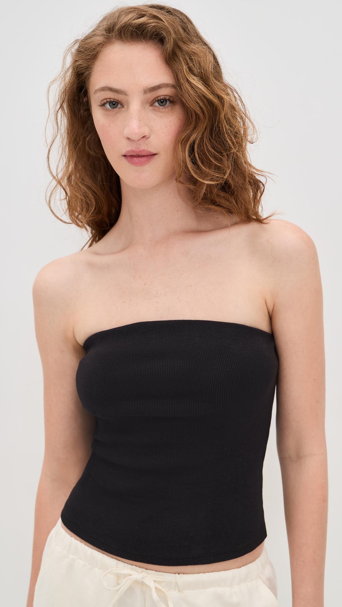 Cotton Rib Bandeau Top by ENZA COSTA