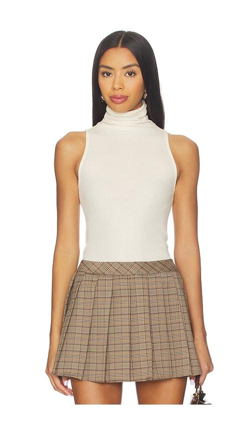Enza Costa Cashmere Halter Turtleneck Top in Neutral by ENZA COSTA