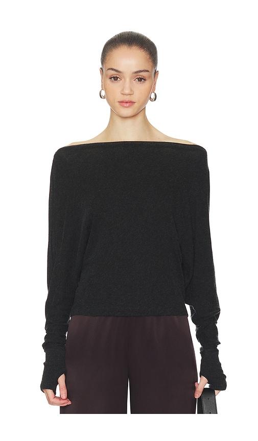 Enza Costa Cashmere Jersey Dolman Top in Black by ENZA COSTA