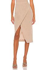 Enza Costa Cashmere Midi Skirt in Tan by ENZA COSTA