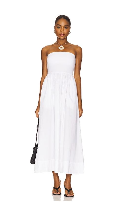 Enza Costa Cotton Resort Strapless Dress in White by ENZA COSTA