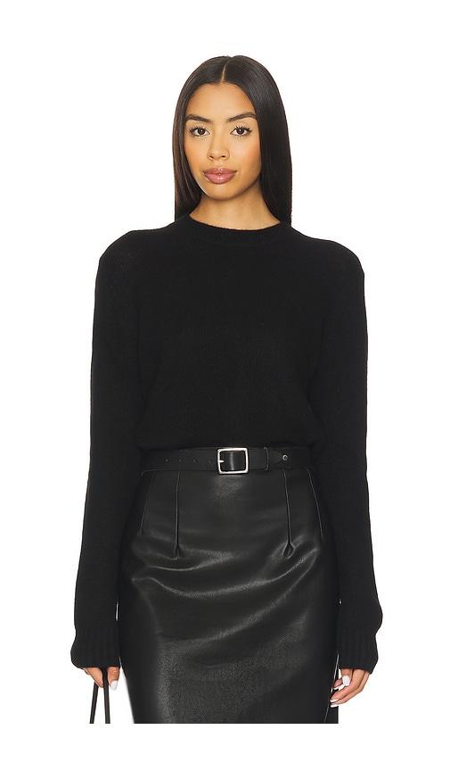 Enza Costa Easy Long Sleeve Crew Sweater in Black by ENZA COSTA