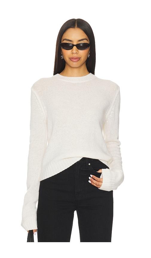 Enza Costa Easy Long Sleeve Crew Sweater in White by ENZA COSTA