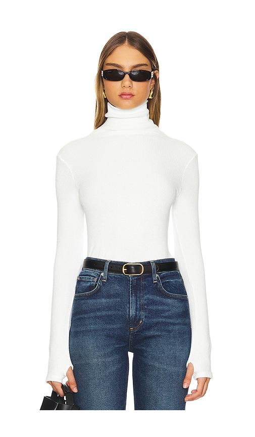 Enza Costa Knit Turtleneck in White by ENZA COSTA