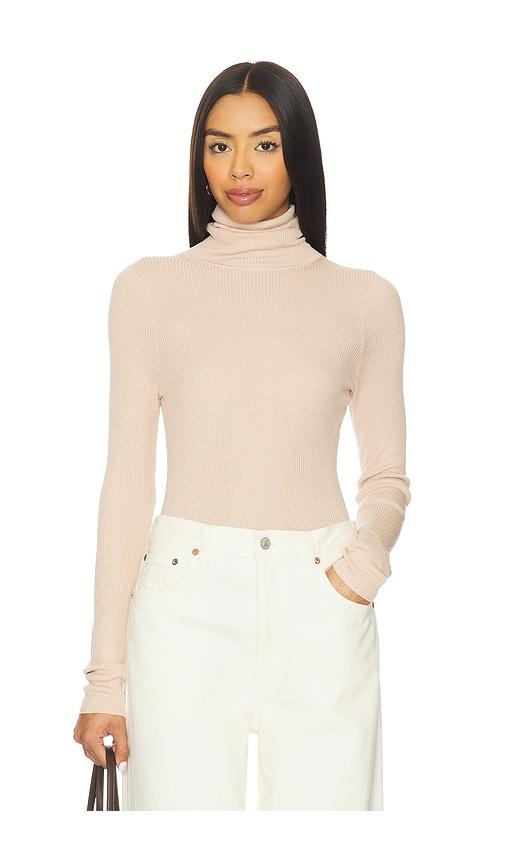 Enza Costa Layering Turtleneck Sweater in Beige by ENZA COSTA