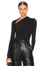 Enza Costa Lurex Jersey Slash Top in Black by ENZA COSTA