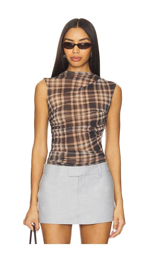 Enza Costa Mesh Sleeveless Twist Top in Grey by ENZA COSTA