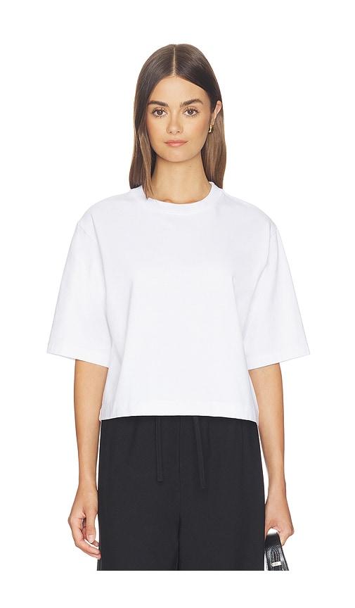 Enza Costa Short Sleeve Supima Structured Tee in White by ENZA COSTA