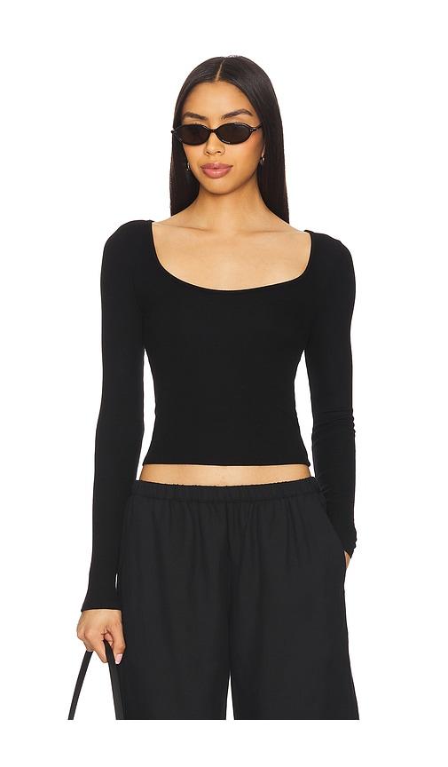 Enza Costa Silk Knit Ballet Top in Black by ENZA COSTA