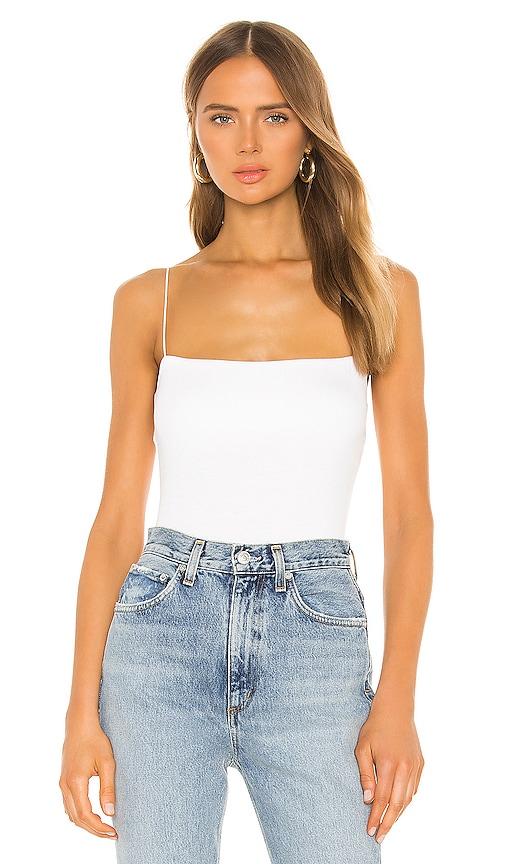Enza Costa Silk Rib Essential Tank in White by ENZA COSTA