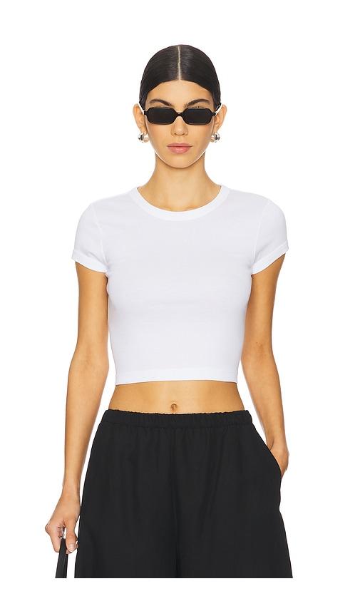 Enza Costa Supima Baby Cropped Tee in White by ENZA COSTA