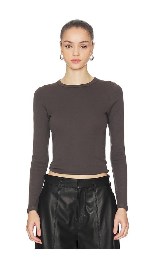 Enza Costa Supima Long Sleeve Tee in Grey by ENZA COSTA