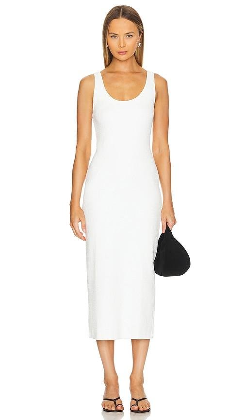Enza Costa Textured Tank Dress in White by ENZA COSTA