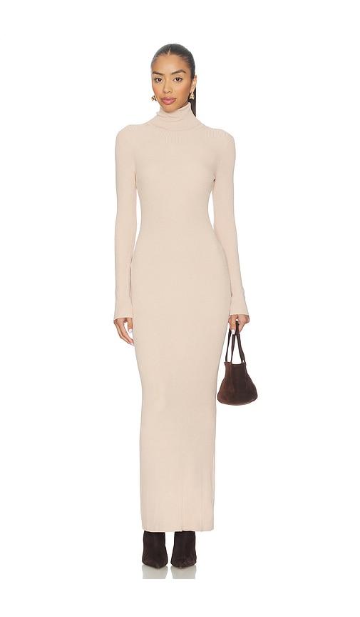 Enza Costa Turtleneck Dress in Beige by ENZA COSTA Enza Costa Turtleneck Dress in Beige by ENZA COSTA