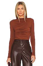 Enza Costa x REVOLVE Jersey Twist Top in Cognac by ENZA COSTA