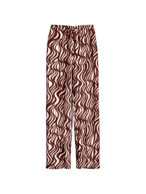 Resort wave-print drawstring trousers by ENZA COSTA
