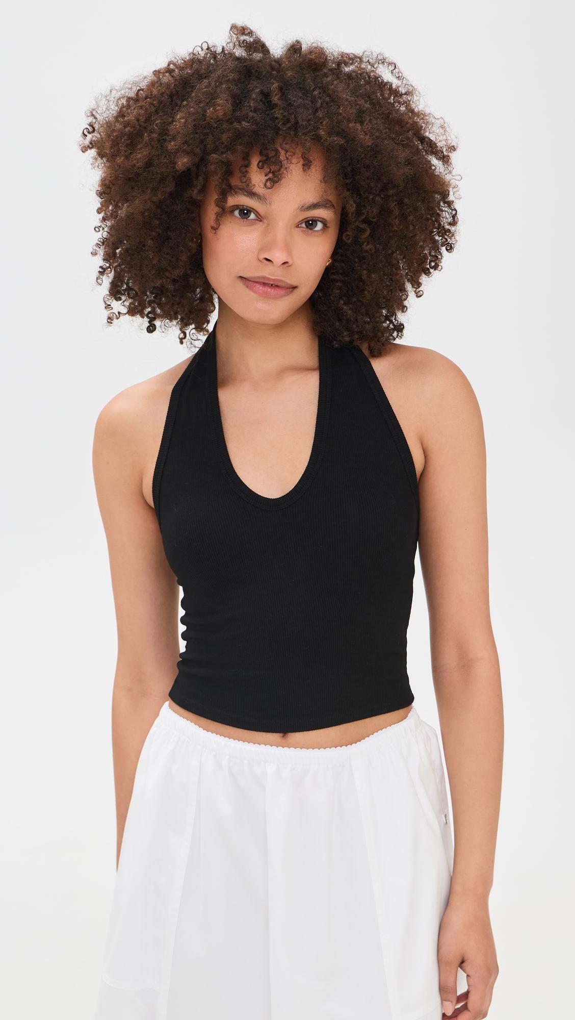 Silk Rib U Halter Tank by ENZA COSTA