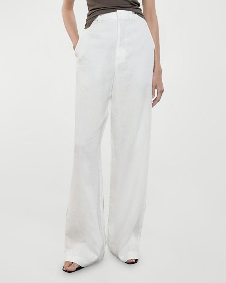 Straight-Leg Linen Trousers by ENZA COSTA