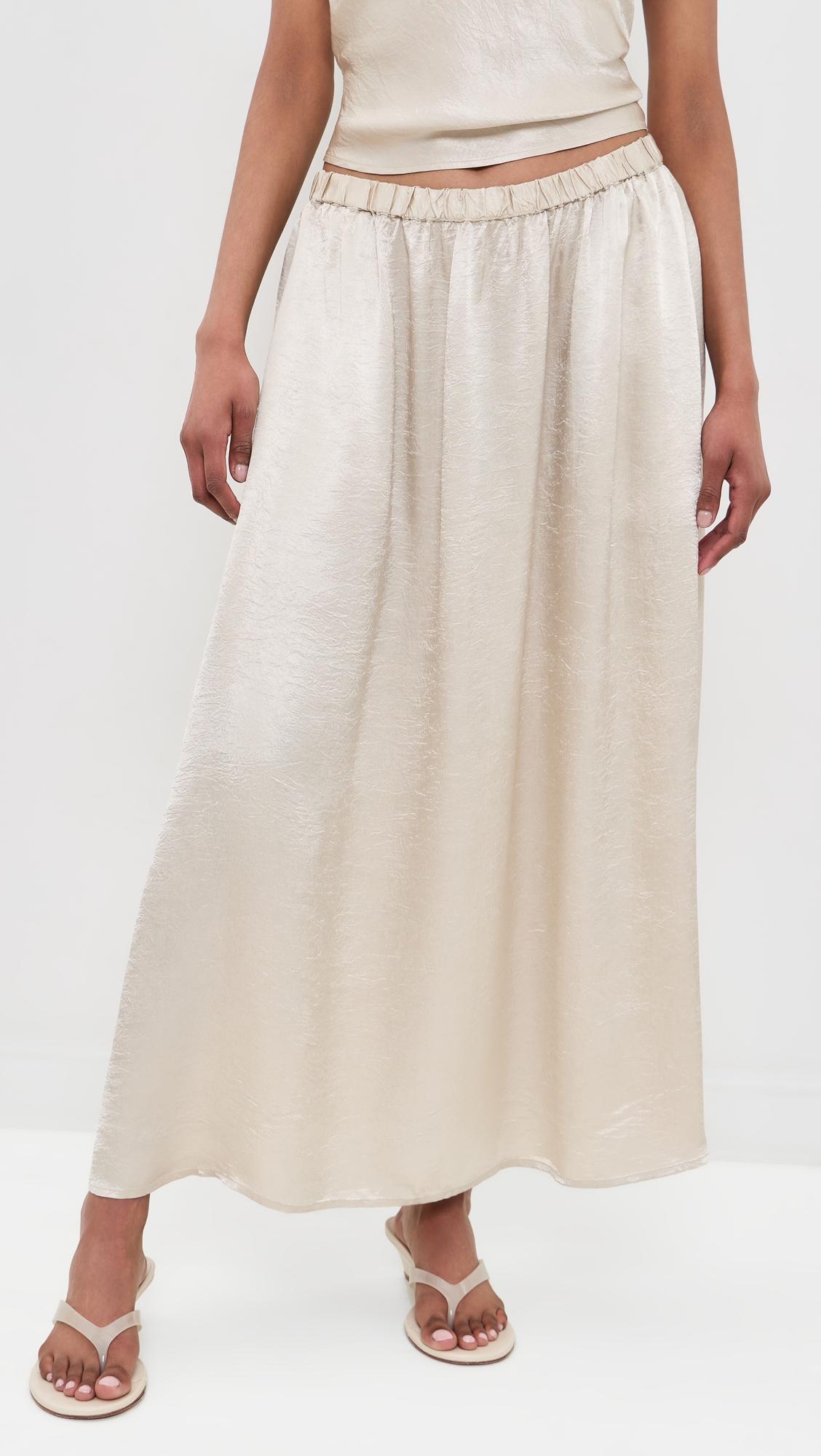 Textured Satin Celeste Skirt by ENZA COSTA