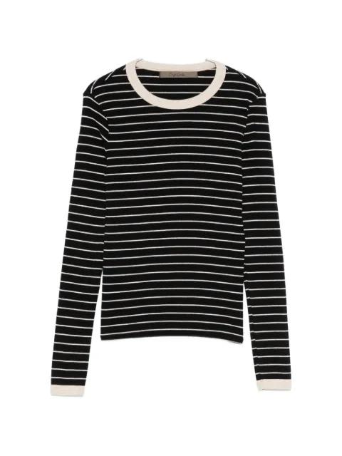 striped long-sleeved cotton T-shirt by ENZA COSTA